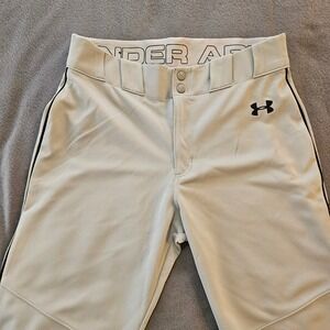 Under Armour Baseball Softball Pants Light Gray Black Stripe‎ Mens Large Loose